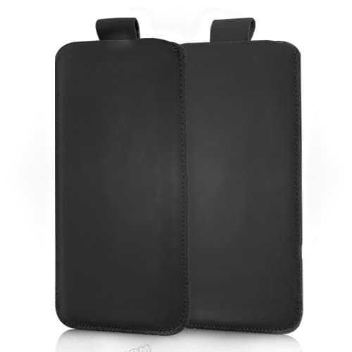 Вертикален кожен калъф, тип джоб с лента за издърпване за Huawei P10 Lite - Vertical Pocket Leather Case (черен)