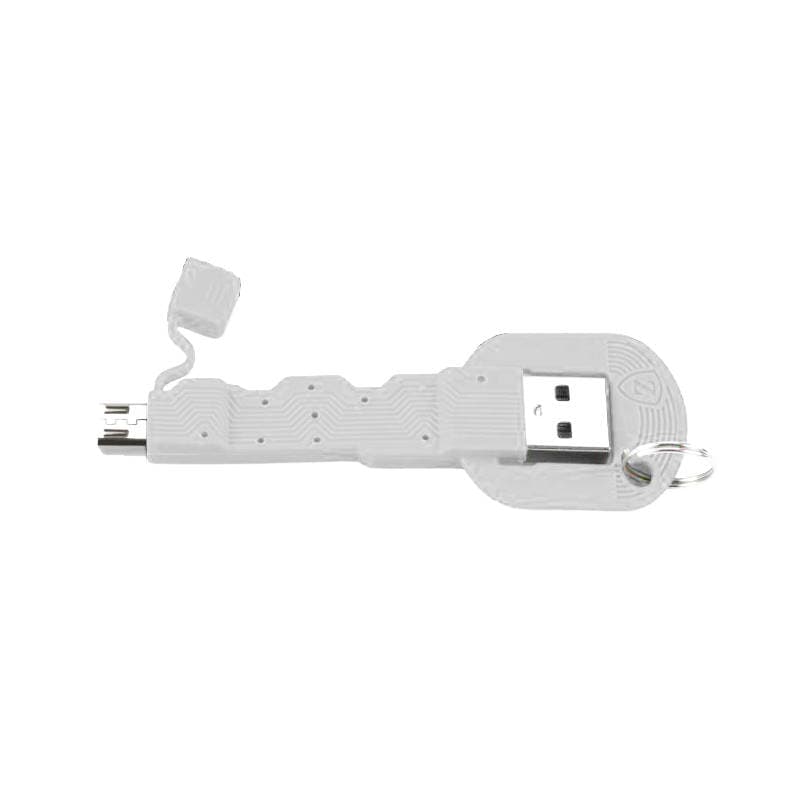 Кабел тип ключодържател за всички устройства с MicroUSB (8.5 см) - 4smarts Basic KeyLink MicroUSB Cable (бял)