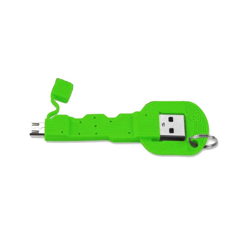 Кабел тип ключодържател за всички устройства с MicroUSB (8.5 см) - 4smarts Basic KeyLink MicroUSB Cable (зелен)
