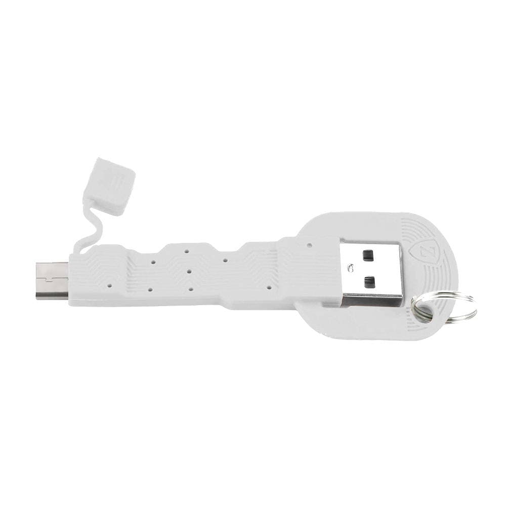 Кабел тип ключодържател за всички устройства с USB-C (8.5 см) - 4smarts Basic KeyLink USB-C Cable (бял)