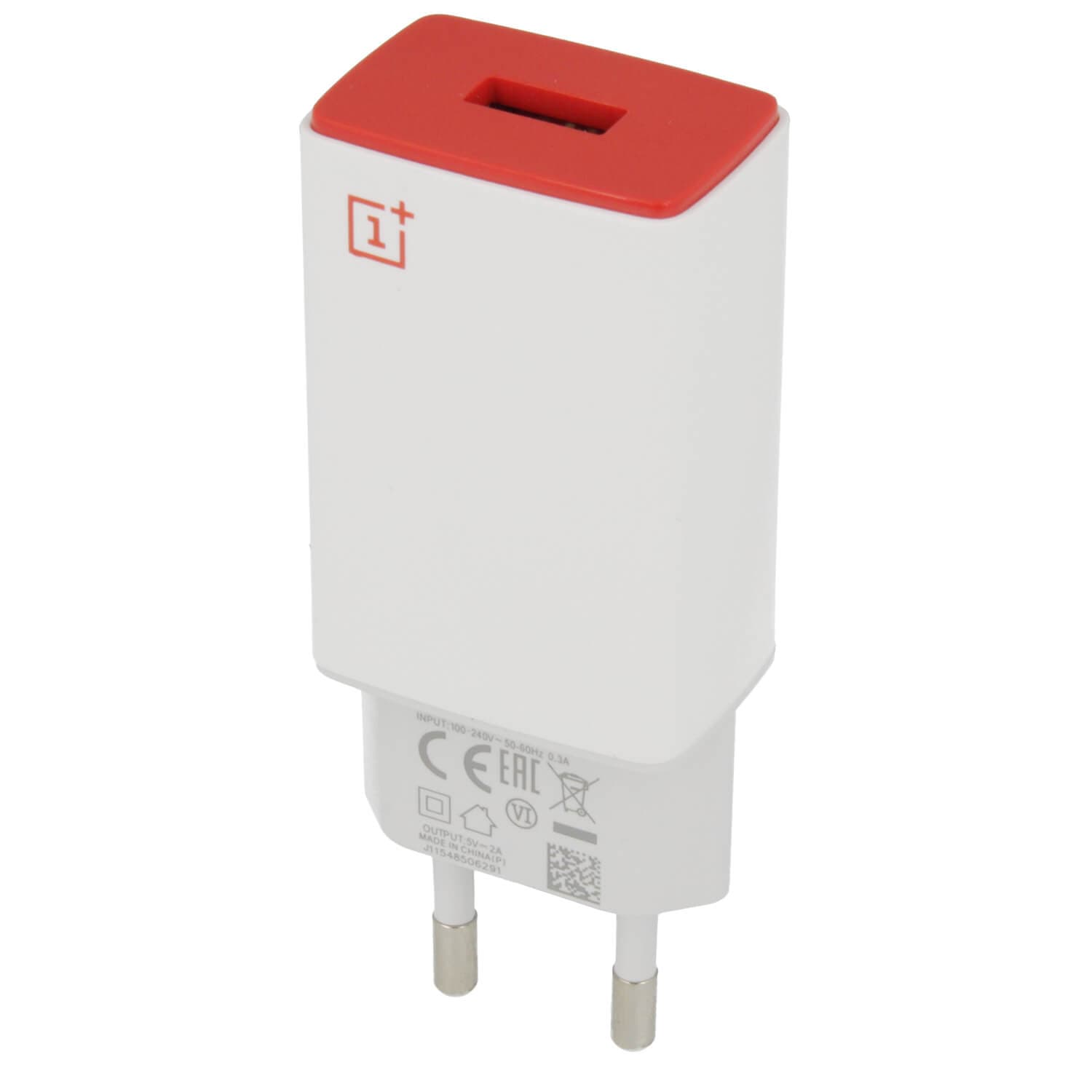 Захранване 2A за ел. мрежа с USB изход за мобилни устройства (бял) - OnePlus Wall Charger AY0520 (bulk)