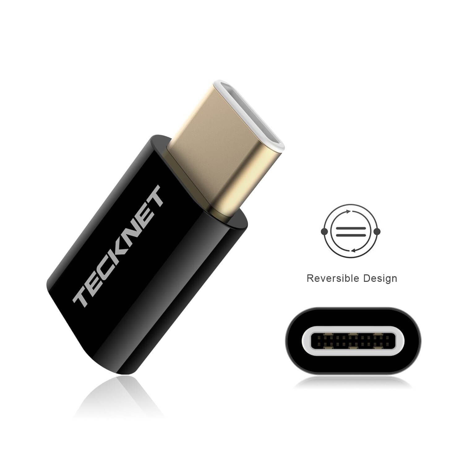 2 броя microUSB адаптер за MacBook и устройства с USB-C порт - TeckNet TF001 USB-C Male to MicroUSB Female Adapter