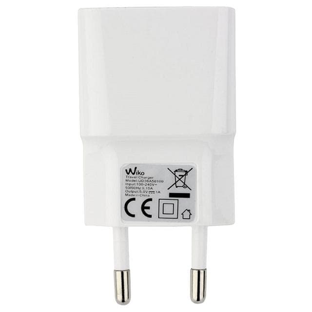 Захранване за ел. мрежа с USB изход за мобилни устройства (бял) - Wiko USB Charger (bulk)