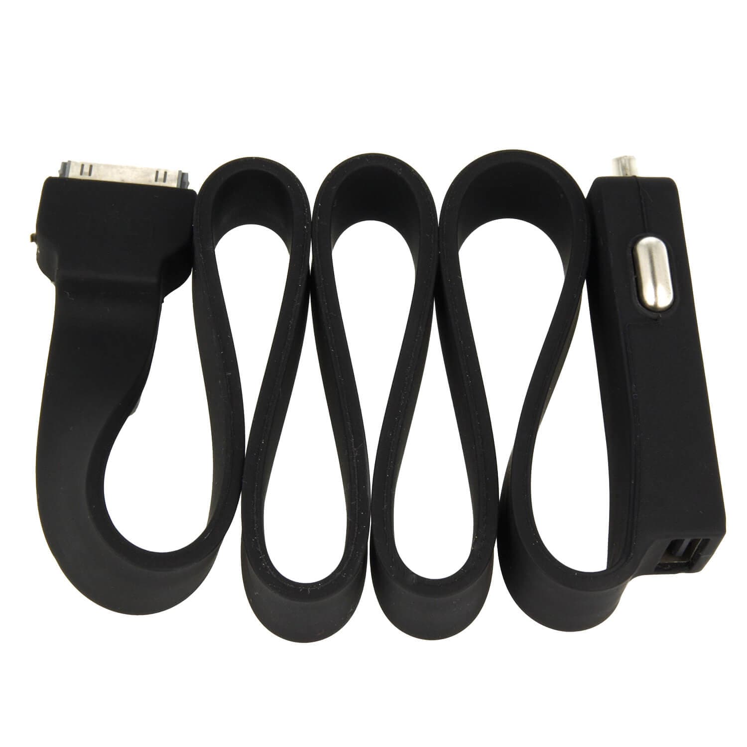 Зарядно за кола с вграден кабел и USB изход за iPhone 4/4S, iPhone 3G/3GS, iPhone, iPad с док конектор - Tylt Car Charger for Apple 30-Pin