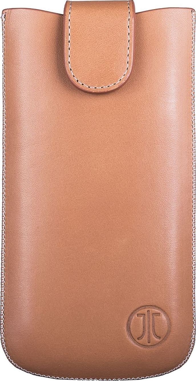 Кожен калъф (естествена кожа) за Samsung Galaxy S6 Edge, S5, A5, Nokia Lumia 535, 640, Sony Xperia Z/Z1/Z2/M2 - JT Berlin SlimCase Premium 2XL (кафяв)