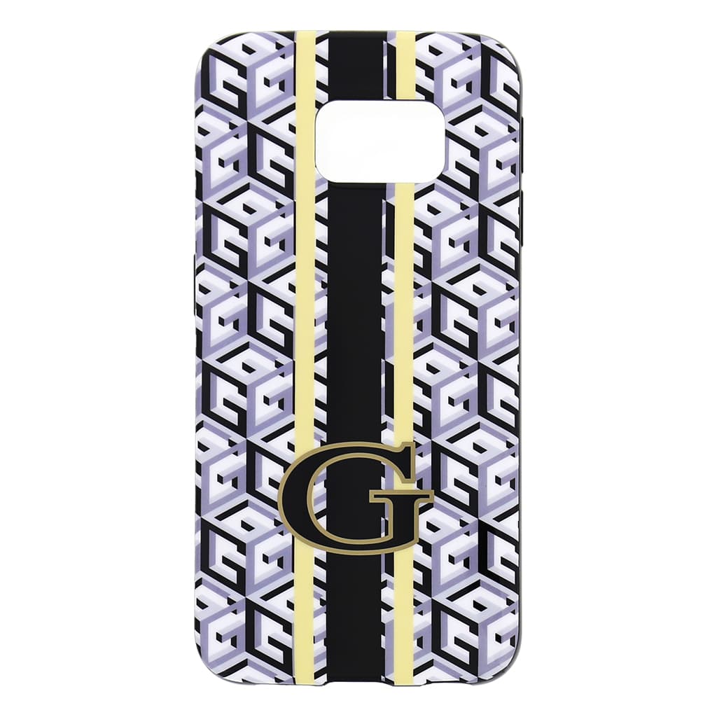 Оригинален силиконов (TPU) калъф за Samsung Galaxy S6 Edge - Guess G-Cube TPU Case (черен)