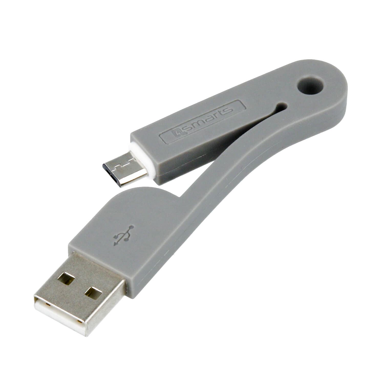 Компактен сгъваем microUSB кабел за мобилни устройства с microUSB вход - 4smarts FoldLink Micro-USB Cable (сив)