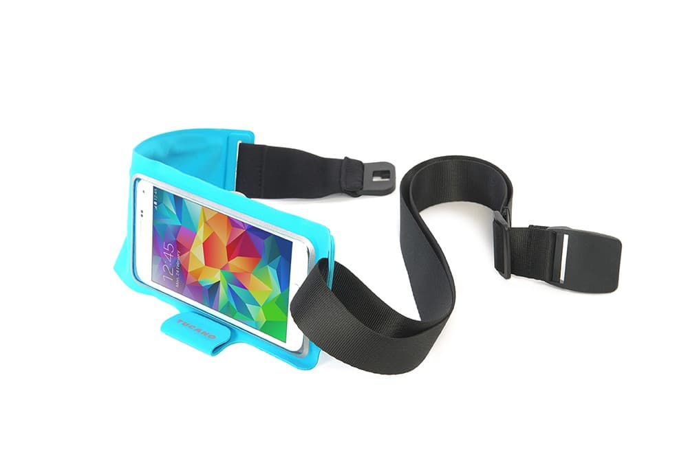 Универсален спортен калъф за кръста за iPhone, Samsung, HTC, Sony и мобилни телефони - Tucano Sporty Waistband (син)