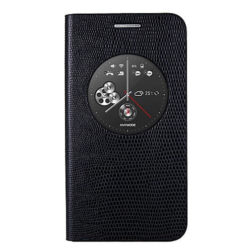 Кожен калъф с отвор за част от дисплея за Samsung Galaxy A3 - Anymode Flip Case Circle View (черен)