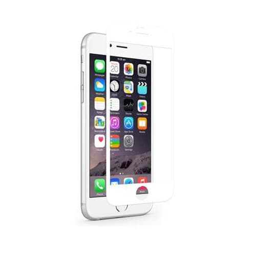 Обхващащо и ръбовете стъклено защитно покритие за дисплея на iPhone 6, iPhone 6S - TIPX Full Screen Tempered Glass (бял)