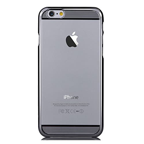 Тънък поликарбонатов кейс за iPhone 6, iPhone 6S - Comma Brightness Case (черен-прозрачен)