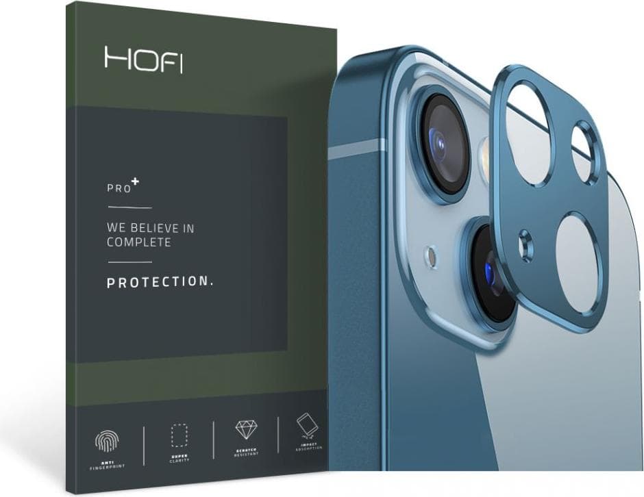 Предпазна метална плочка за камерата на iPhone 13 mini, iPhone 13 - Hofi Alucam Pro Plus Lens Protector (син)