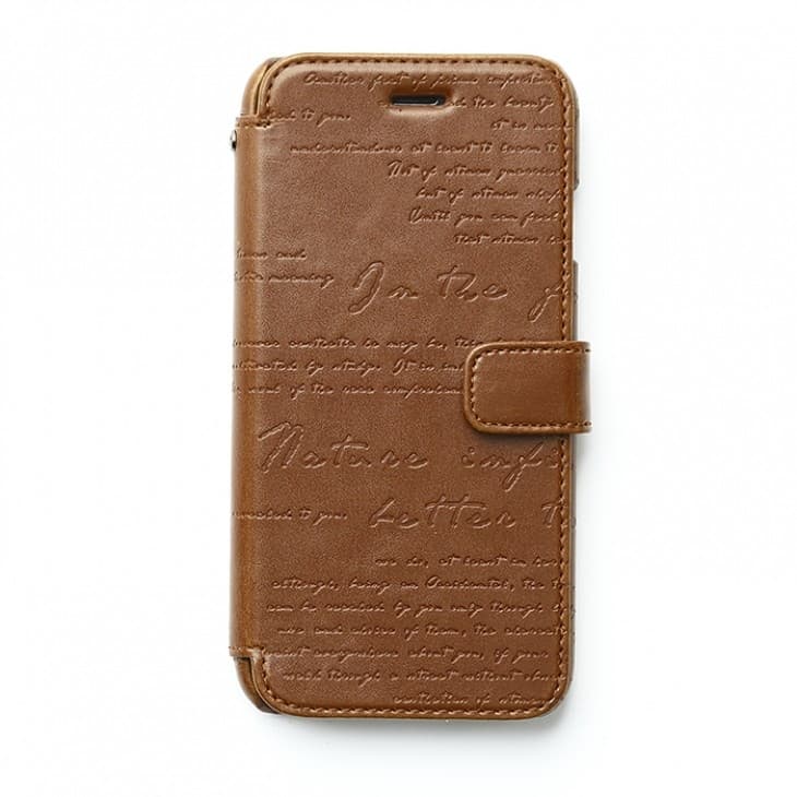 Кожен калъф тип портфейл за iPhone 6, iPhone 6S - Zenus Masstige Lettering Diary (кафяв)