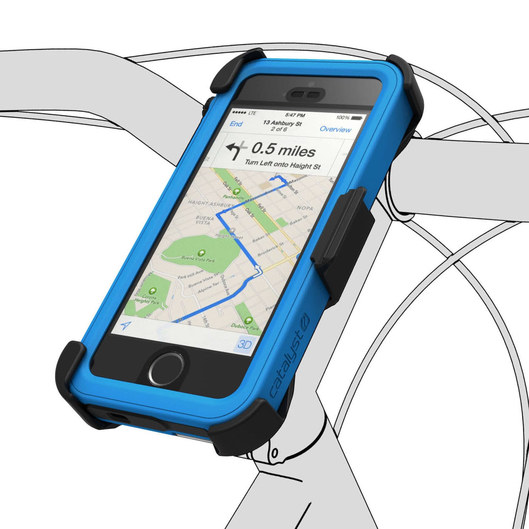 Поставка за велосипед/колело за Catalyst Waterproof case за iPhone 5S, iPhone 5, iPhone SE - Catalyst Bike Mount (черен)