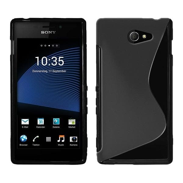 Силиконов калъф за Sony Xperia M2 - S-Line Cover Case (черен)