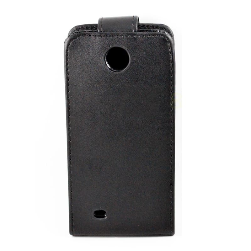 Вертикален кожен калъф за HTC Desire 300 - Leather Flip Case (черен)