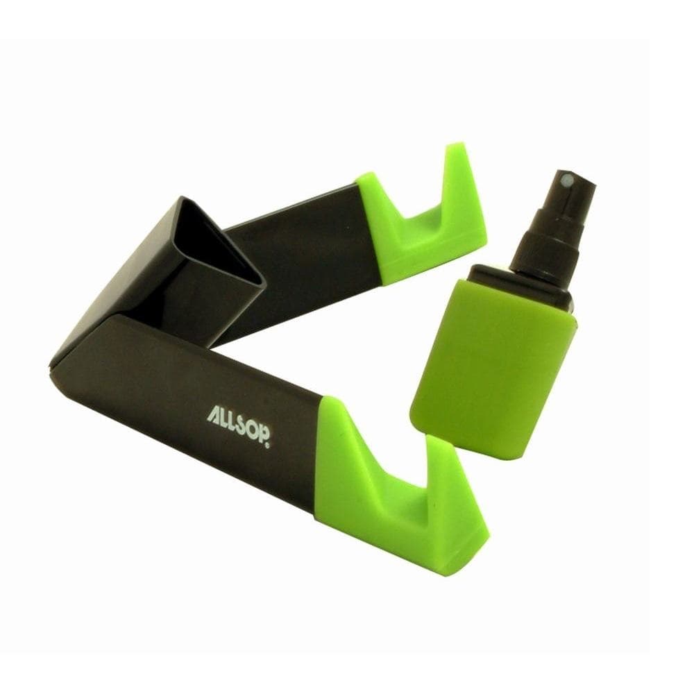 Компактна сгъваема поставка и спрей за почистване за iPad и таблети - Allsop Universal Tablet Stand & Cleaner