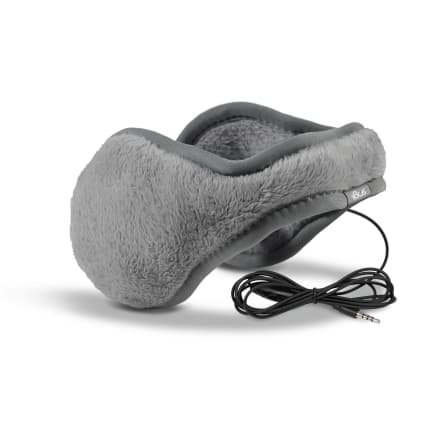 Ушанки с вградени слушалки и микрофон за iPhone и мобилни устройства - 180s Lush Fur Earmuffs (сив)
