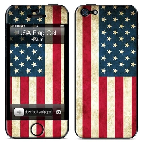 Уникален дизайнерски 3D скин за iPhone 5S, iPhone 5, iPhone SE - iPaint USA Flag Gel Skin