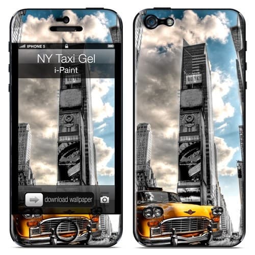 Уникален дизайнерски 3D скин за iPhone 5S, iPhone 5, iPhone SE - iPaint NY Taxi Gel Skin