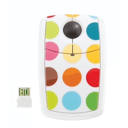Безжична дизайнерска оптична мишка - Pat Says Now Polka Dot Wireless RF (за Mac и PC)