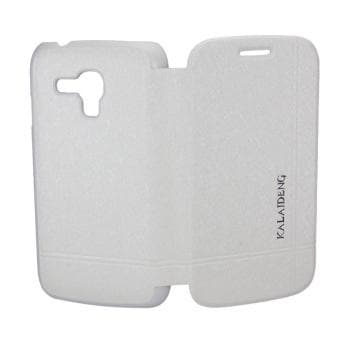 Кожен калъф за Samsung Galaxy Core i8260 - Kalaideng Flip Case Iceland (бял)