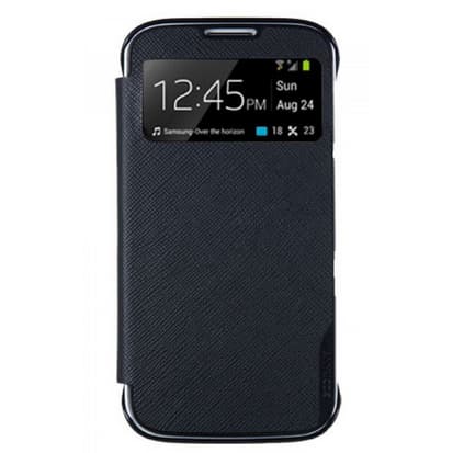 Кожен калъф за Samsung Galaxy S4 i9500 - Made for Samsung Window Book Case (черен)