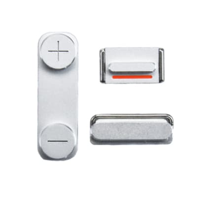 Комплект оригинални резервни бутони за iPhone 5, iPhone 5S, iPhone SE - Apple Buttons Set (сребрист)