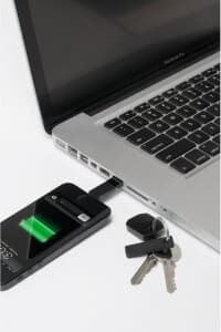 Портативен кабел тип ключодържател за iPhone, iPad, iPod и Apple Продукти с Lightning - Bluelounge Kii Lightning Keychain Cable (черен)