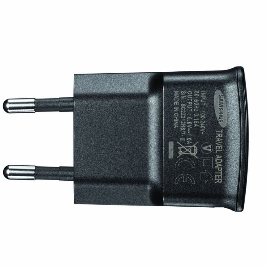 Захранване за ел. мрежа с USB изход 1000mA за Samsung мобилни устройства (черен) - Samsung Travel Charger ETA0U81EBE (bulk)