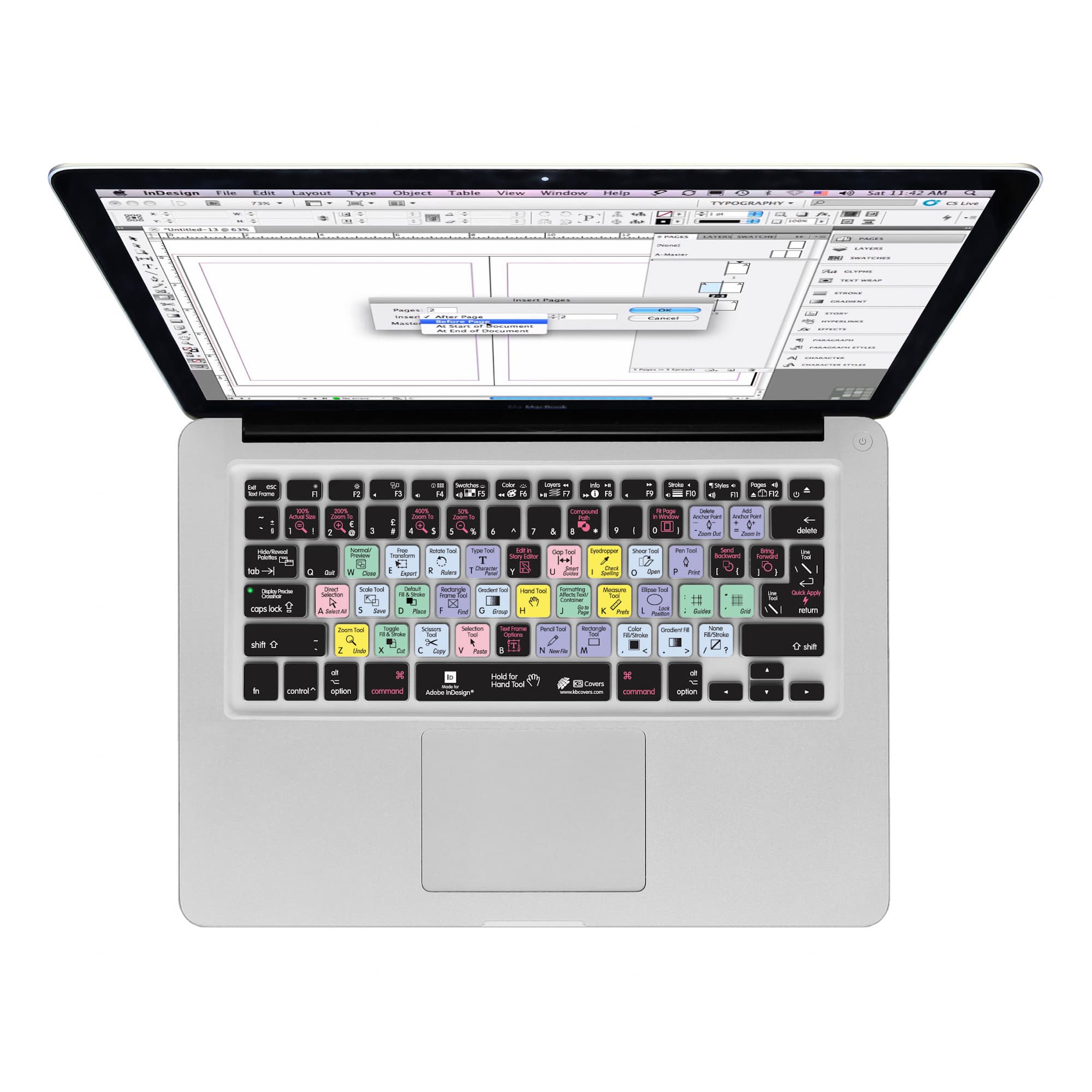 Силиконова обвивка за Adobe InDesign CS6 за MacBook, MacBook Air и MacBook Pro - InDesign CS6 QWERTY Keyboard Cover