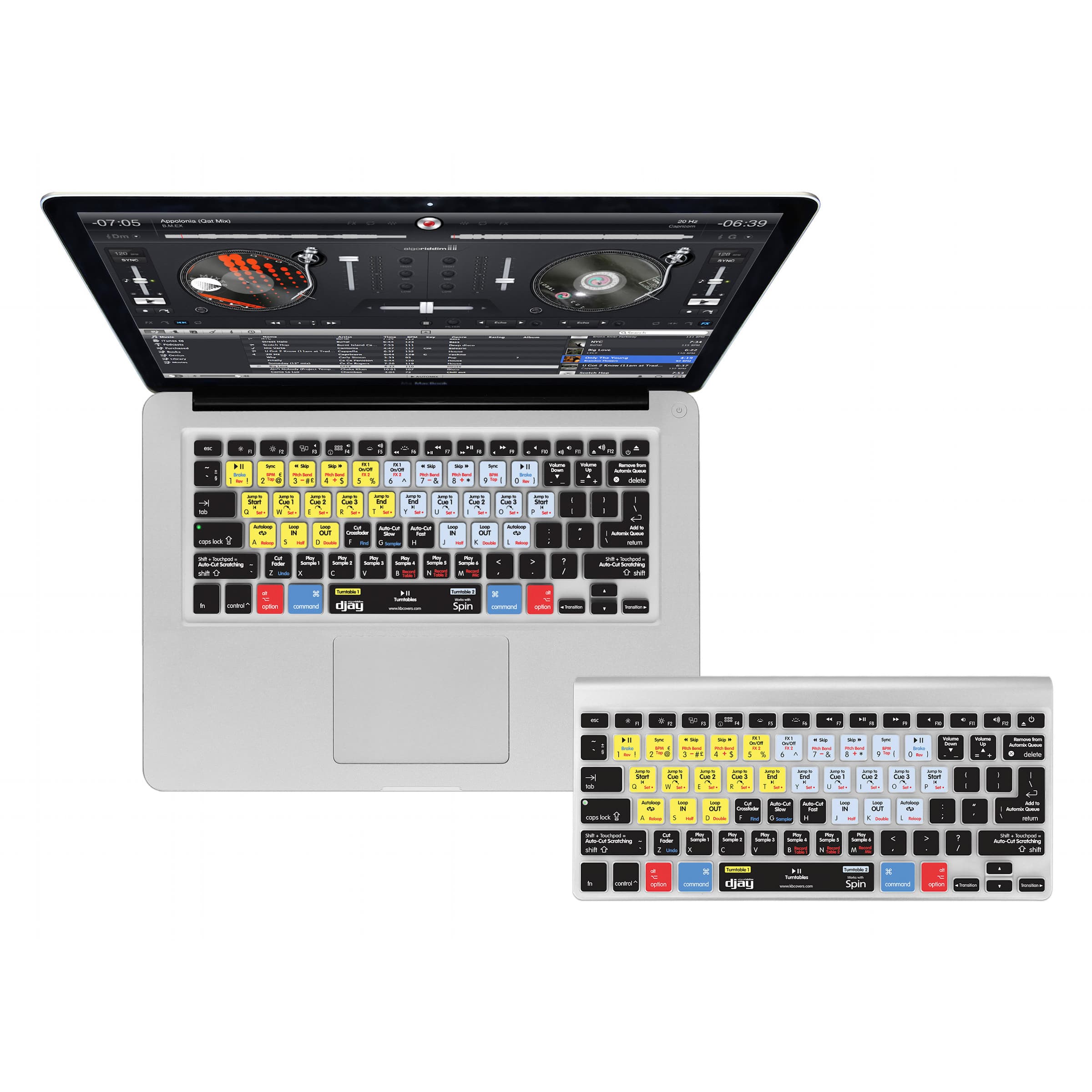 Силиконова обвивка за djay софтуер за MacBook, MacBook Air и MacBook Pro - djay V4 QWERTY Keyboard Cover