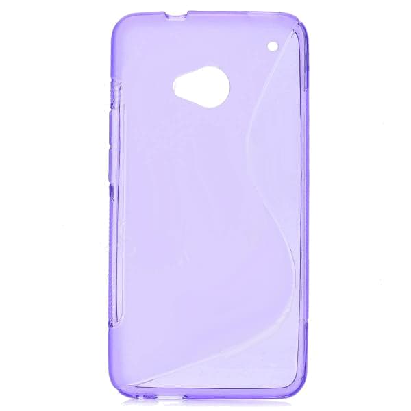Силиконов калъф за HTC ONE M7 - S-Line Cover Case (лилав-прозрачен)