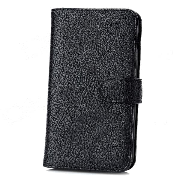 Кожен калъф и поставка за LG Google Nexus 4 - Leather Flip-Open Case (черен)