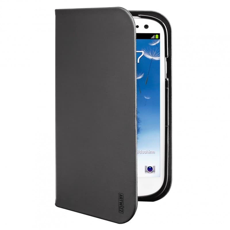 Кожен калъф и стойка за Samsung Galaxy S3 i9300 - Artwizz SeeJacket® Folio (черен)