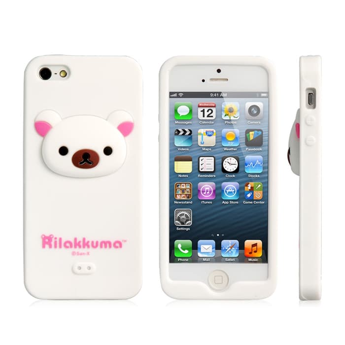 Силиконов калъф за iPhone 5, iPhone 5S, iPhone SE - Bear Silicone Case (бял)