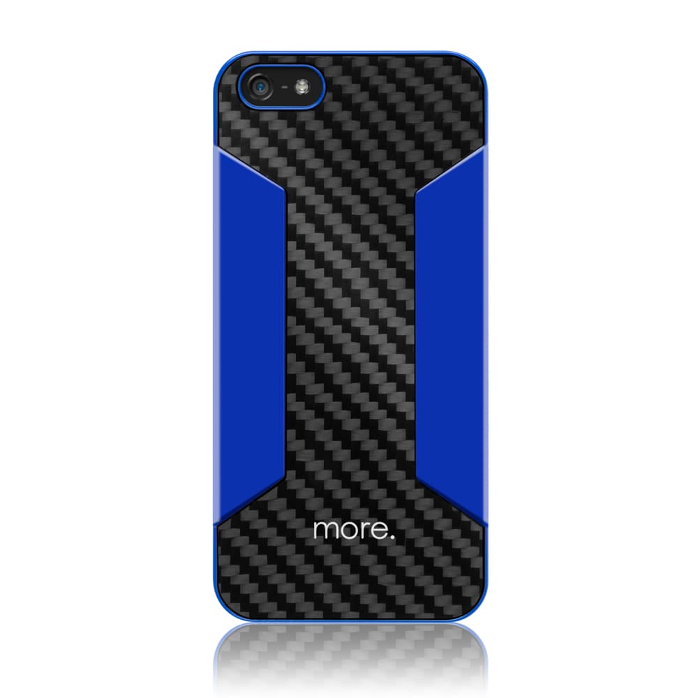Поликарбонатов кейс с карбоново покритие за iPhone 5, iPhone 5S, iPhone SE - More-Thing Para Blaze CX (син)