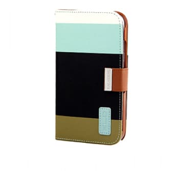 Кожен калъф и поставка за Samsung Galaxy Note 2 N7100 - Kalaideng Case Painting Series (кафяв-син)