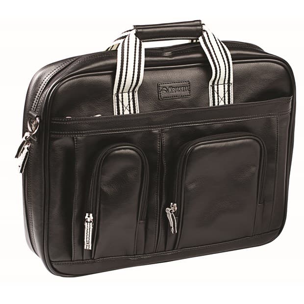 Кожена чанта за преносими компютри до 16 инча - Krusell Vaxholm Laptop Bag (черен)