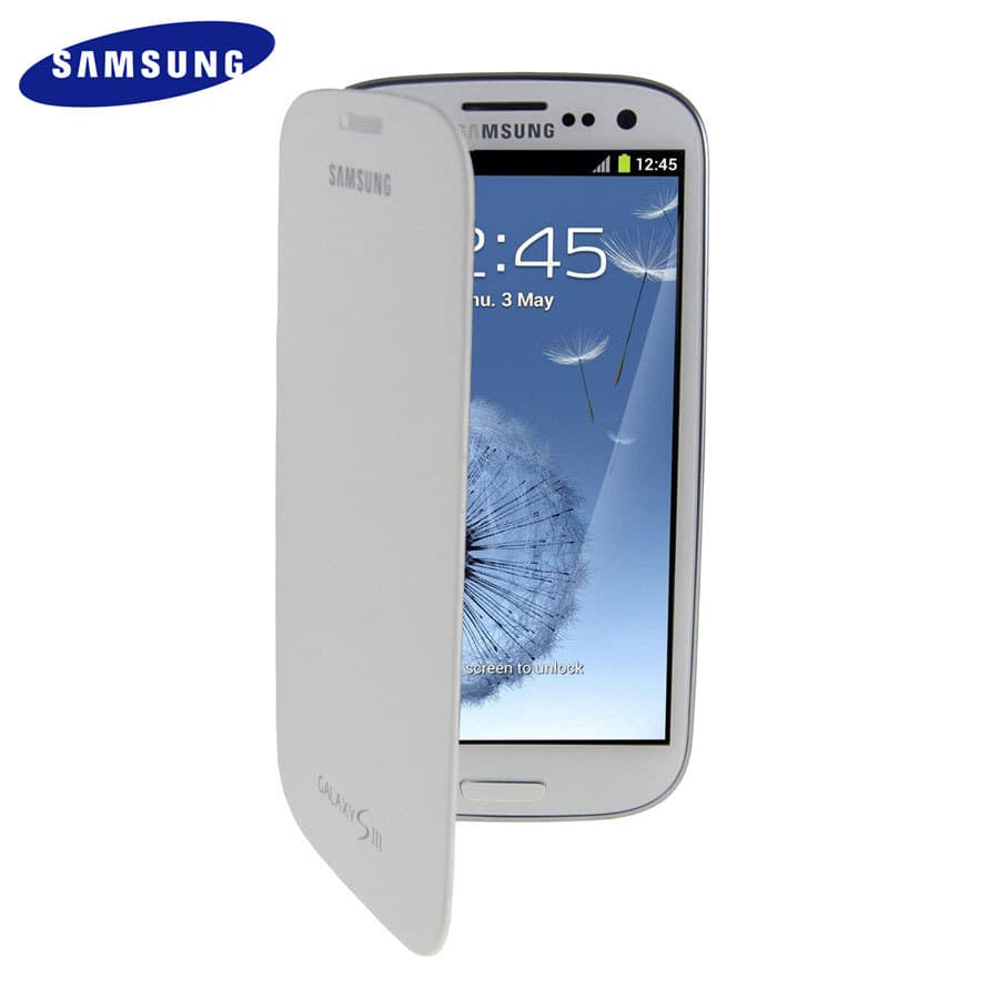Оригинален кожен калъф за Samsung Galaxy S3 i9300 - Samsung Flip Cover (бял)