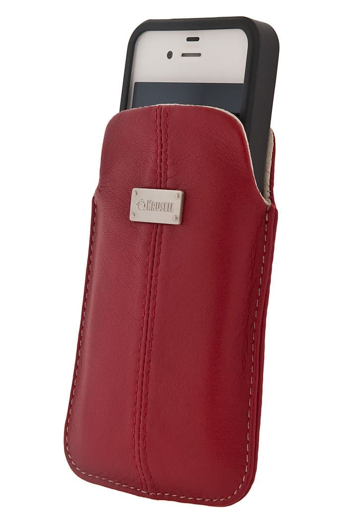 Кожен калъф за iPhone XS, iPhone X, iPhone 8, iPhone 7, iPhone 6S, HTC Sensation XL, HTC One X, Galaxy S3, Galaxy Nexus, Nokia Lumia и др. - Krusell Luna Pouch 3XL (черен)