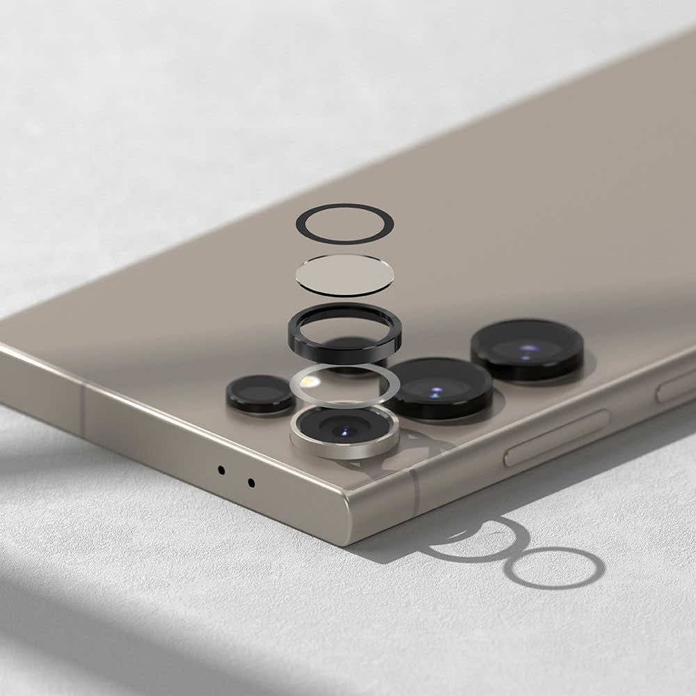 Предпазни стъклени лещи за камерата на Samsung Galaxy S24 Ultra - Ringke Camera Lens Frame Glass (черен)