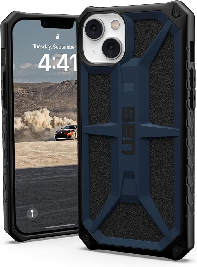 Удароустойчив хибриден кейс за iPhone 14 Plus - Urban Armor Gear Monarch Case (син)