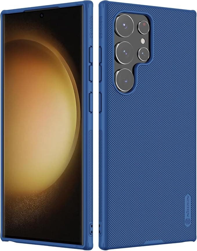 Хибриден удароустойчив кейс за Samsung Galaxy S24 Ultra - Nillkin Super Frosted Shield Pro Case (син)