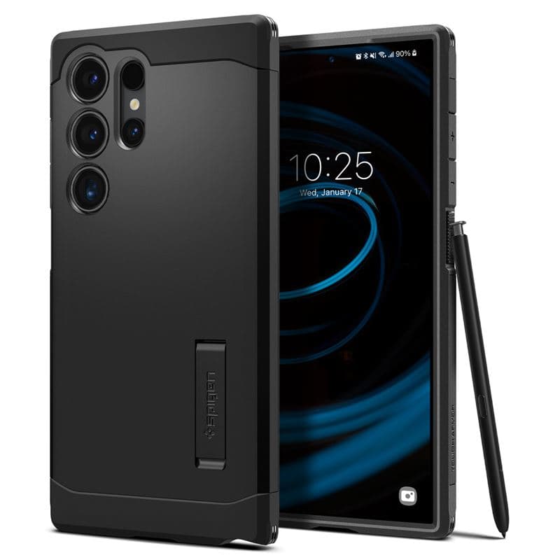 Хибриден кейс с най-висока степен на защита за Samsung Galaxy S24 Ultra - Spigen Tough Armor Case (черен)
