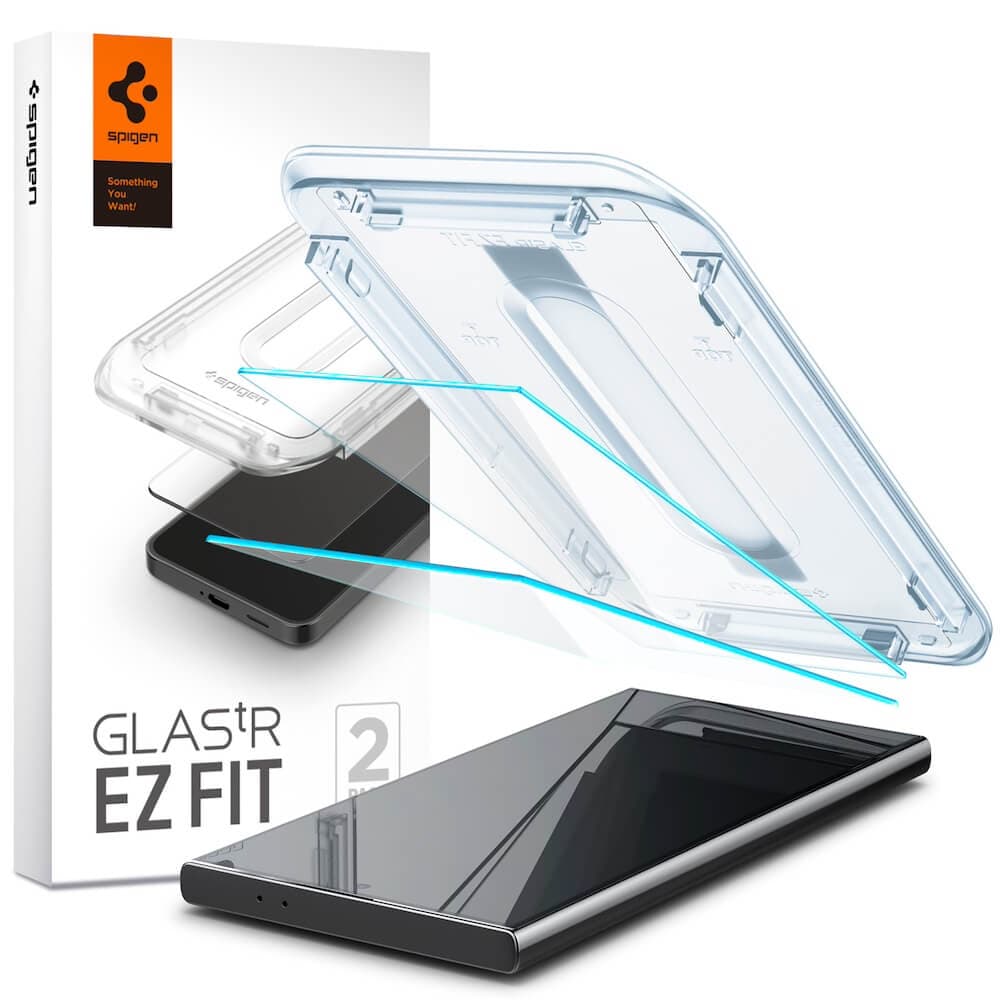 2 броя стъклени защитни покрития за дисплея на Samsung Galaxy S24 Ultra - Spigen Glas.tR EZ Fit Tempered Glass 2 Pack (прозрачен)