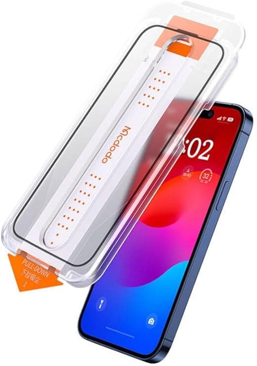 Калено стъклено защитно покритие за дисплея на iPhone 15 Plus (черен-прозрачен) - Mcdodo Tempered Glass