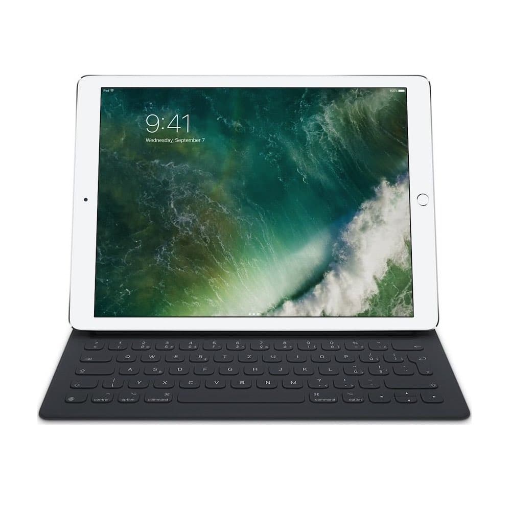 Оригинален полиуретанов калъф, клавиатура с кирилица и поставка за iPad Pro 9.7 - Apple iPad Pro Smart Keyboard CZK (черен)