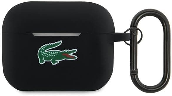 Силиконов калъф с карабинер за Apple AirPods Pro 2 - Lacoste AirPods Pro 2 Liquid Silicone Croc Logo Case (черен)