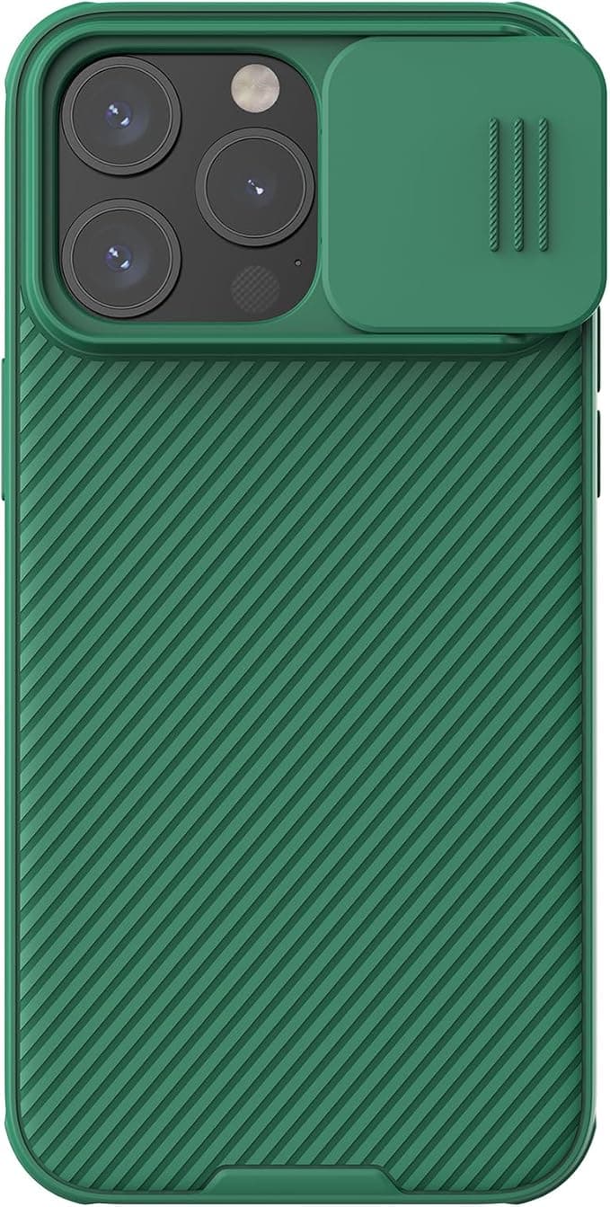 Хибриден удароустойчив кейс за iPhone 15 Pro - Nillkin CamShield Pro Magnetic Hard Case (зелен)